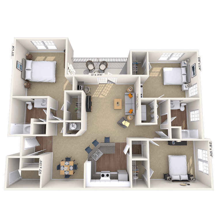 Floorplan image of unit 001518