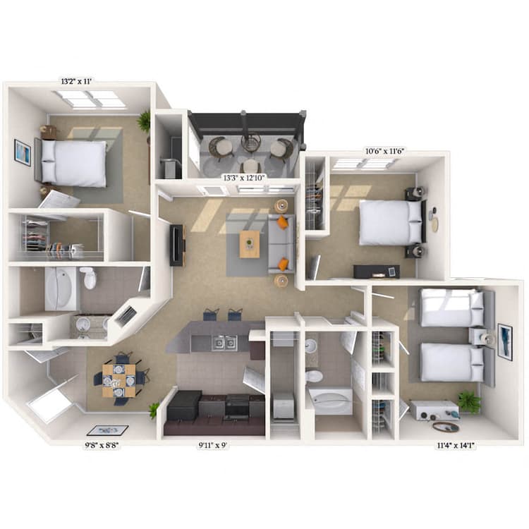 Floorplan image of unit 111135