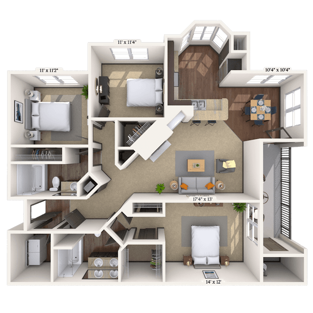 Floorplan image of unit 141424