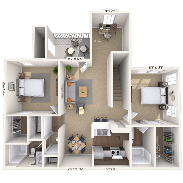 Floorplan image of unit 0113-208