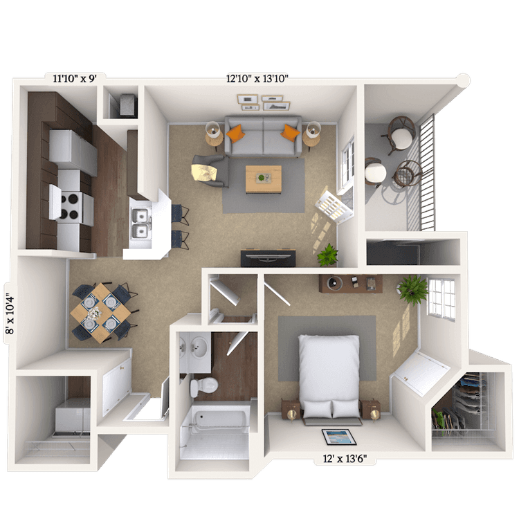 Floorplan image of unit 0115-203