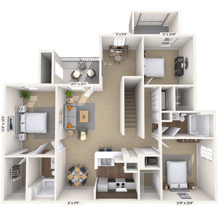 Floorplan image of unit 019-207