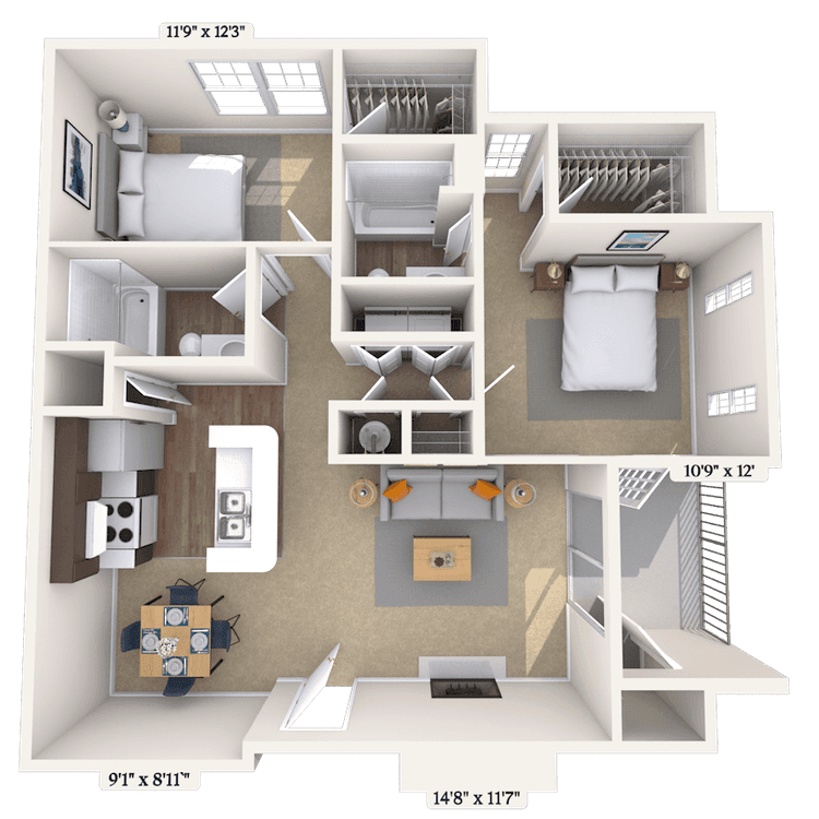 Floorplan image of unit 0115-207