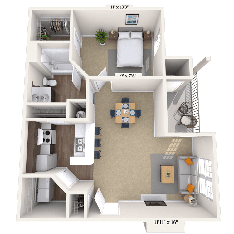 Floorplan image of unit 0106-303