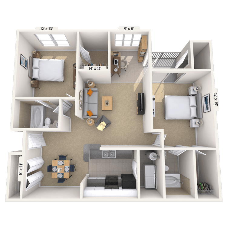 Floorplan image of unit 01132