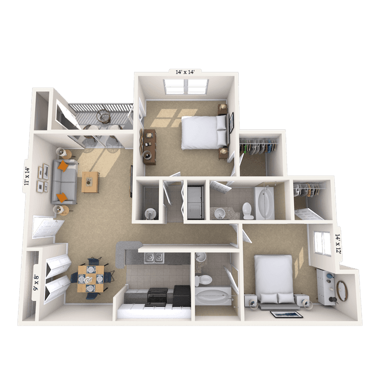 Floorplan image of unit 02231