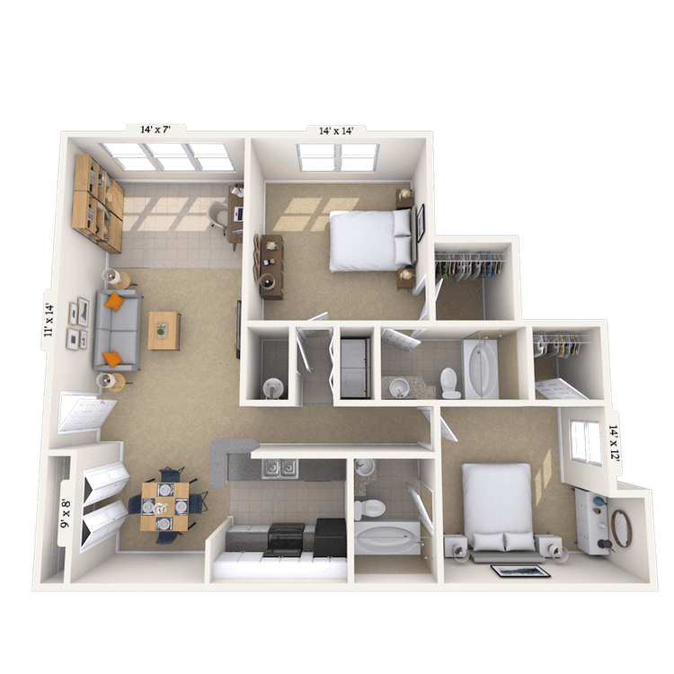 Floorplan image of unit 07736