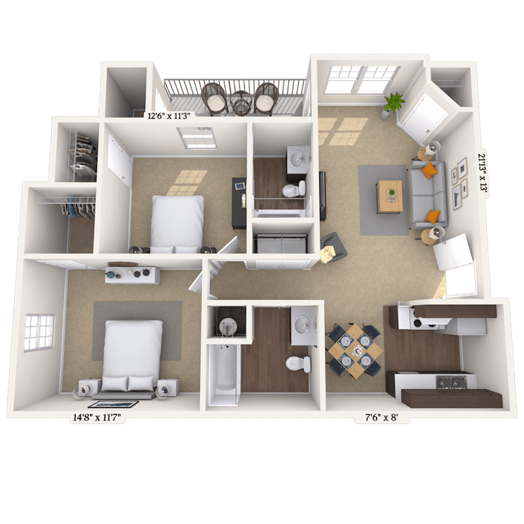 Floorplan image of unit 008906X