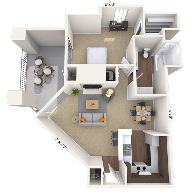 Floorplan image of unit 0127042B