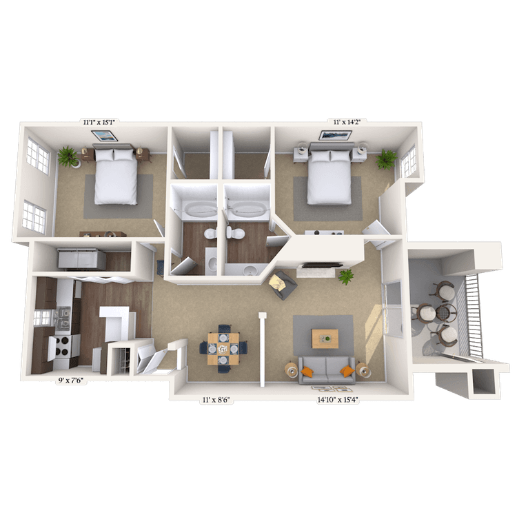 Floorplan image of unit 0127043D