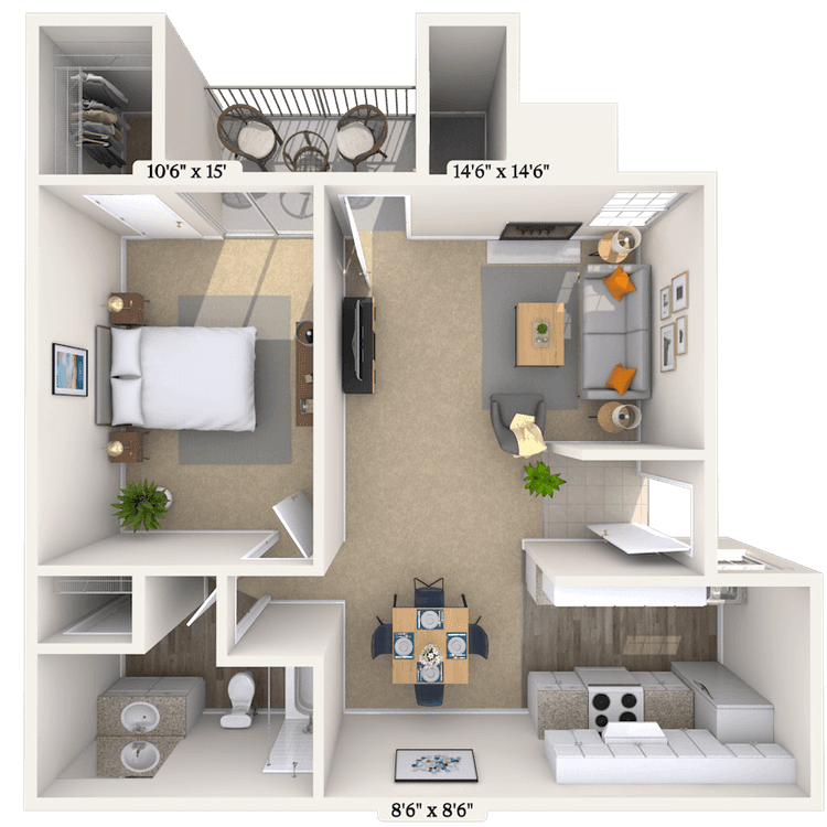 Floorplan image of unit 01107