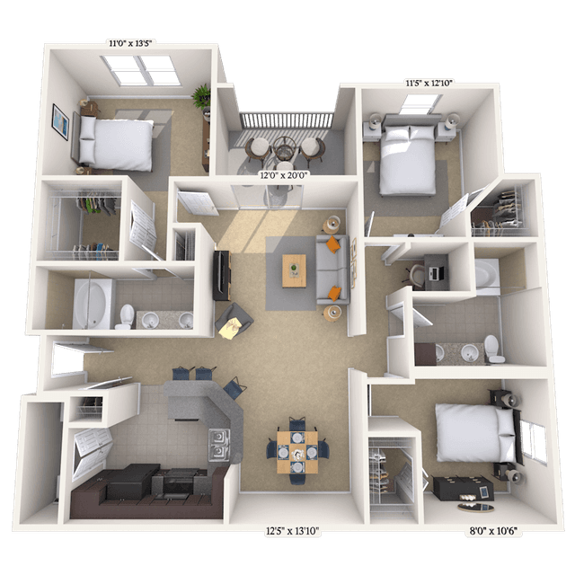 Floorplan image of unit 02239