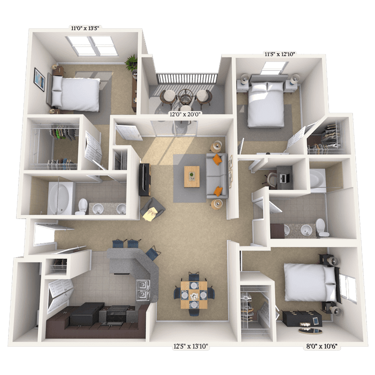 Floorplan image of unit 141423