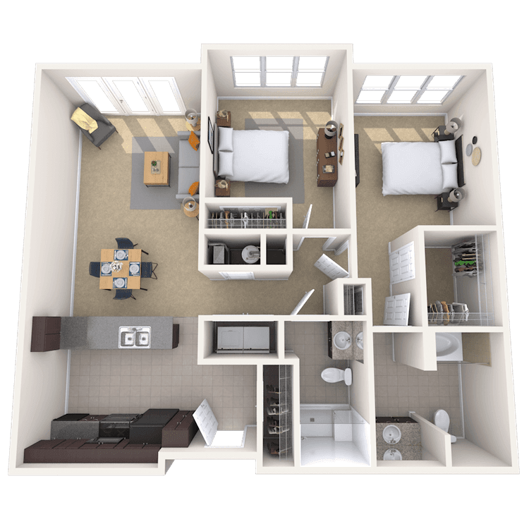 Floorplan image of unit 4406