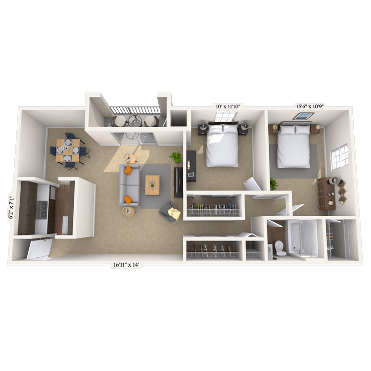 Floorplan image of unit 00002302