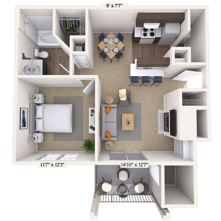 Floorplan image of unit 010516
