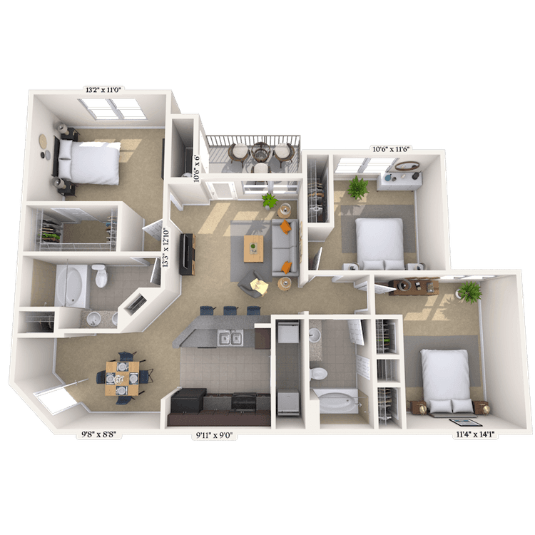 Floorplan image of unit 0417