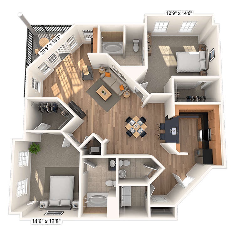 Floorplan image of unit 01108