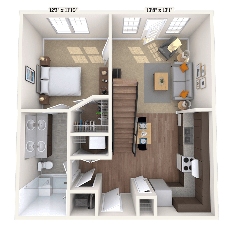 Floorplan image of unit 300B433
