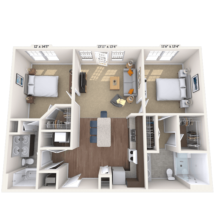 Floorplan image of unit 300B441