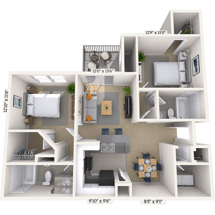 Floorplan image of unit 010902
