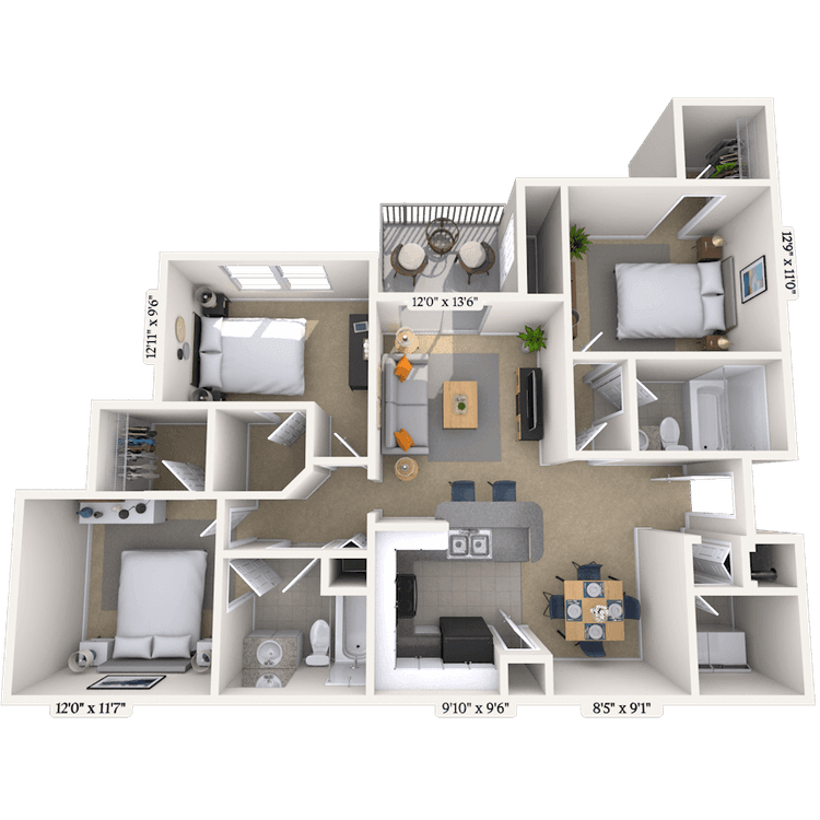 Floorplan image of unit 010301