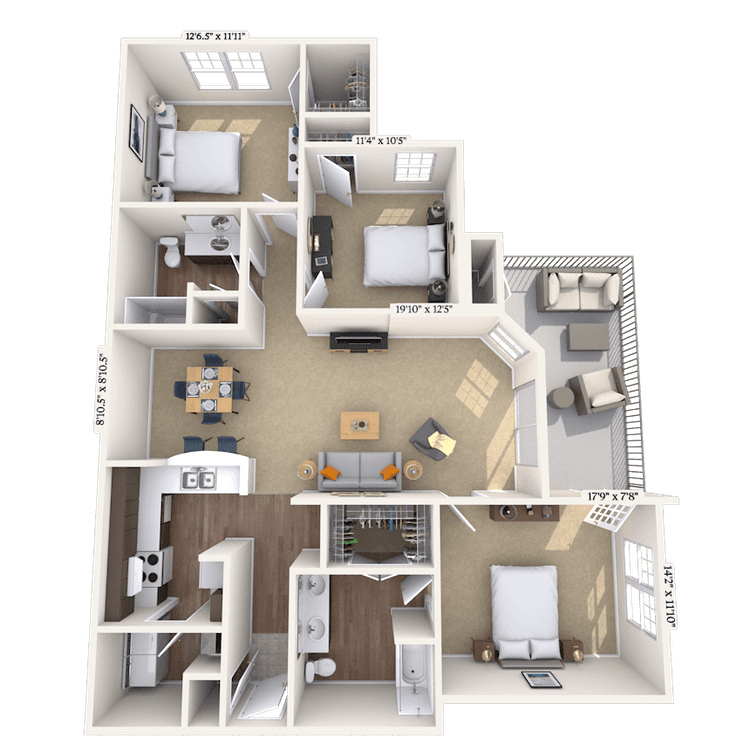 Floorplan image of unit 07070321