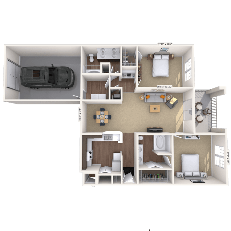 Floorplan image of unit 12121128