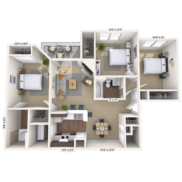 Floorplan image of unit 0202107