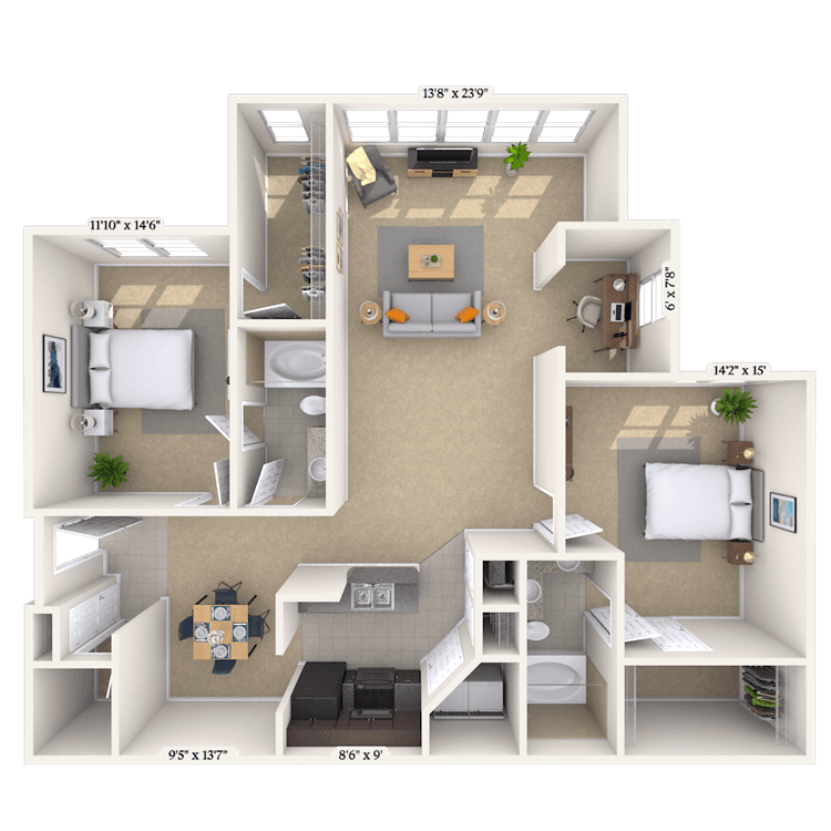 Floorplan image of unit 011205