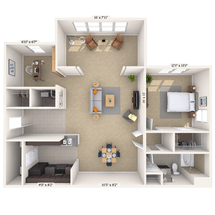 Floorplan image of unit 012207