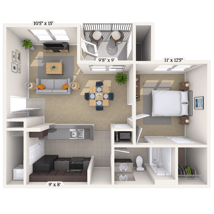 Floorplan image of unit 100309