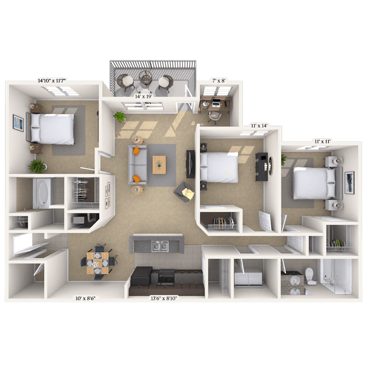 Floorplan image of unit 500103