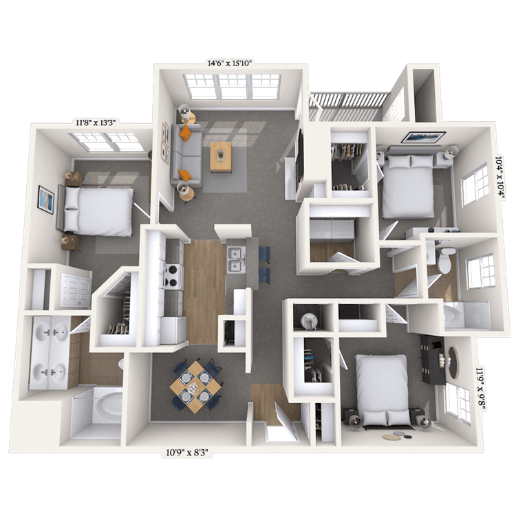 Floorplan image of unit 166764