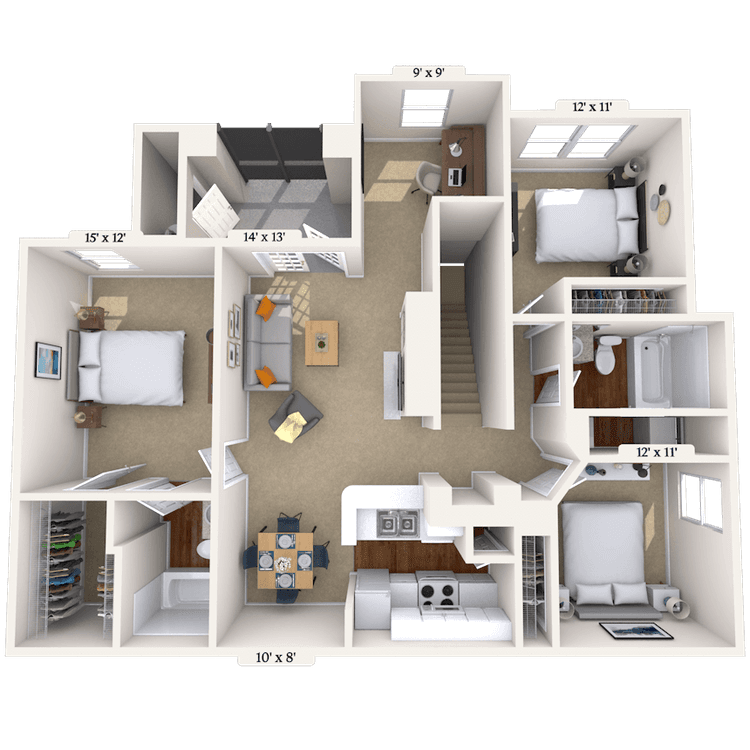 Floorplan image of unit 011923