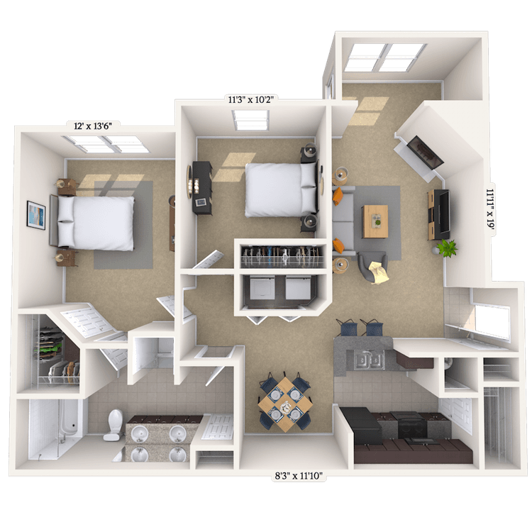 Floorplan image of unit 0101-302