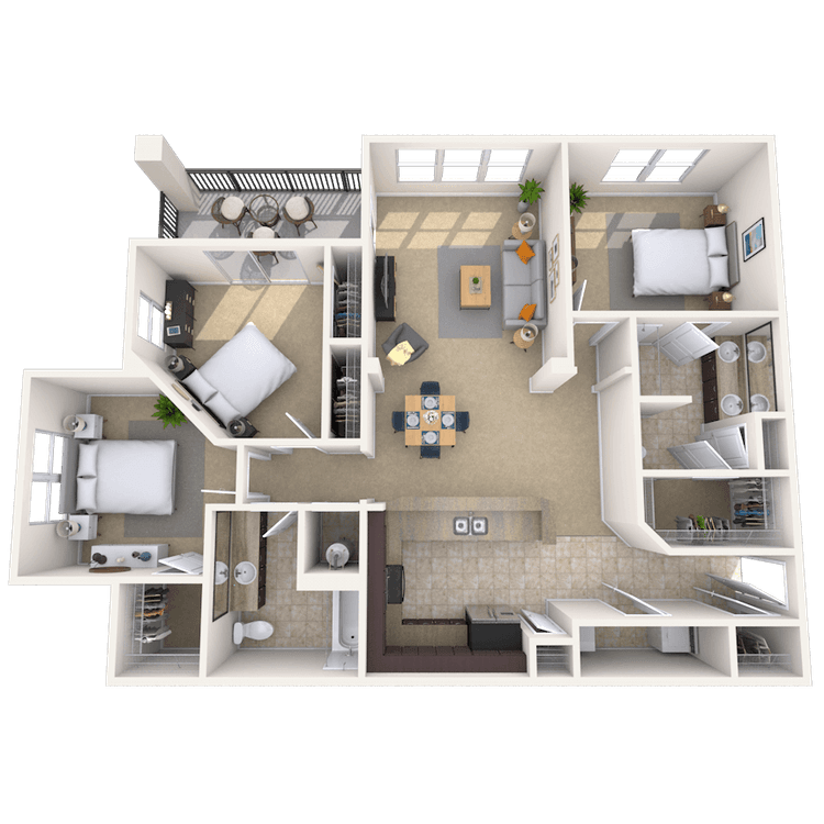 Floorplan image of unit 077305