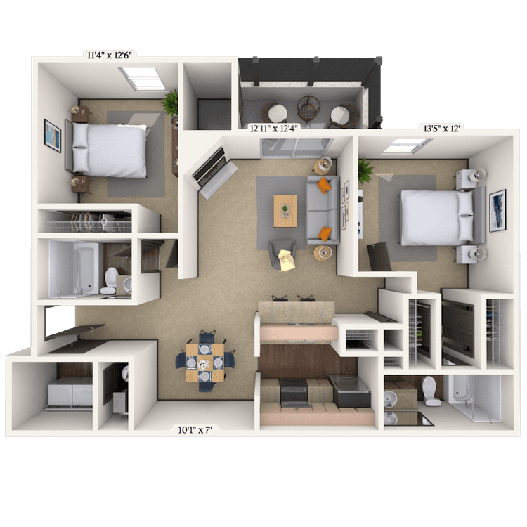 Floorplan image of unit 01007