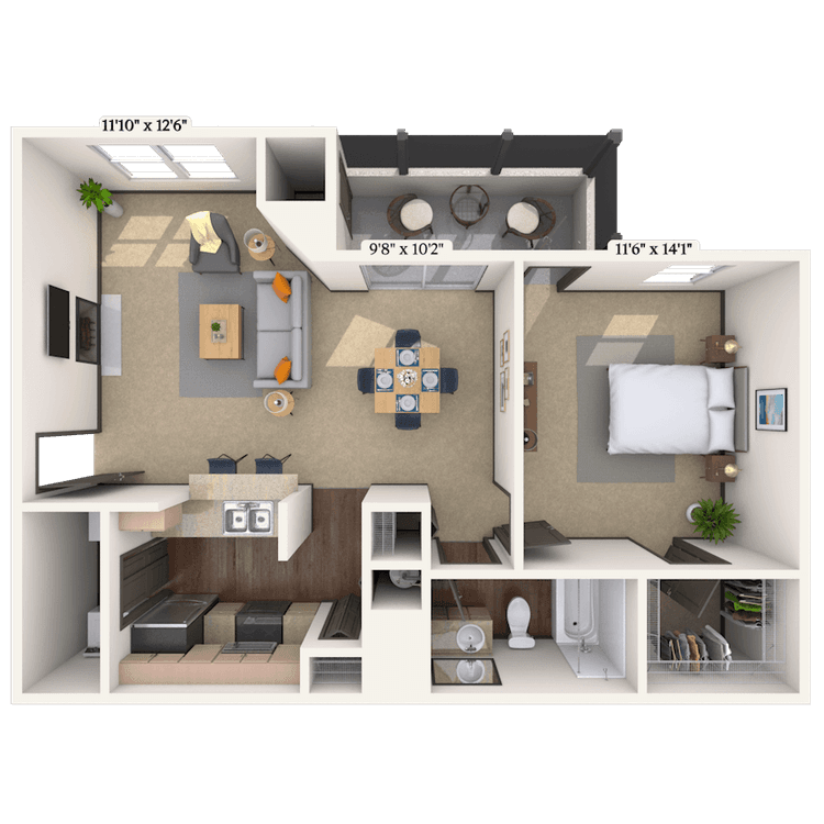 Floorplan image of unit 01030