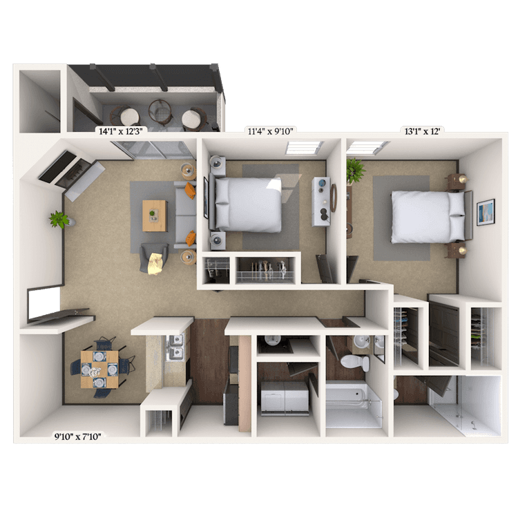 Floorplan image of unit 01052