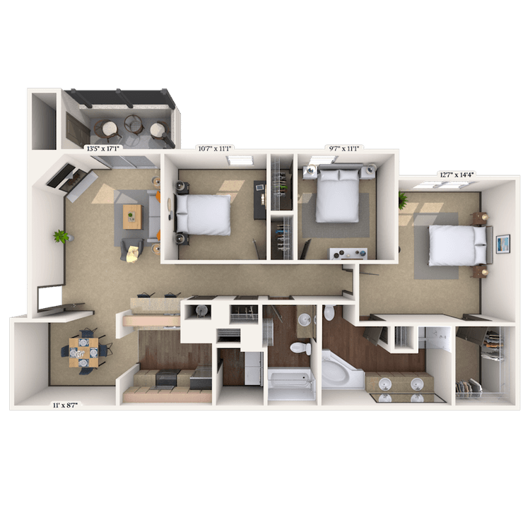 Floorplan image of unit 01205