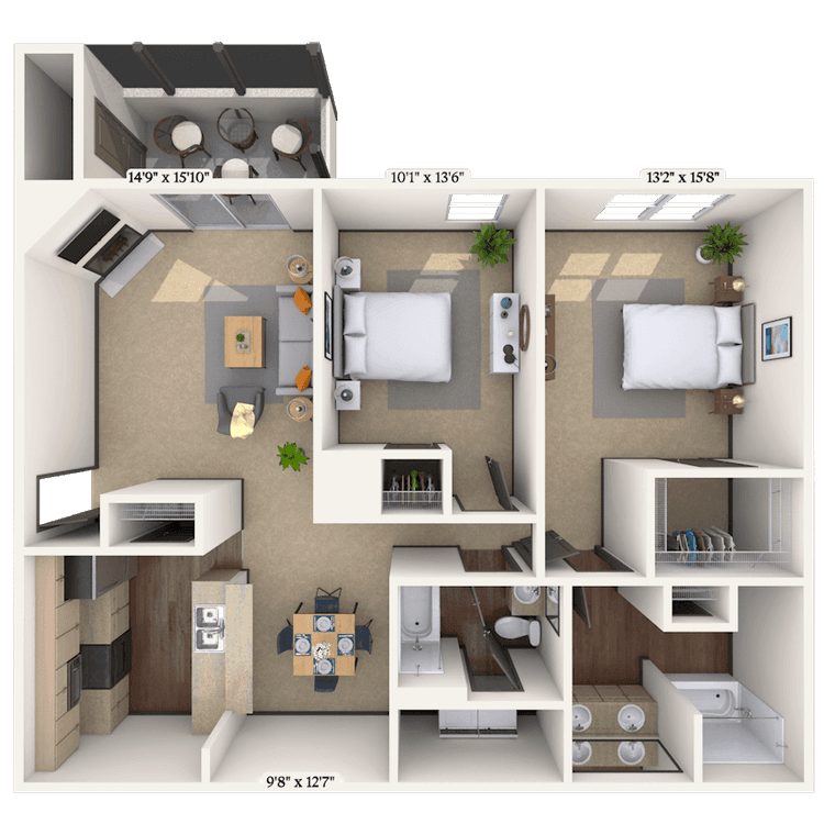 Floorplan image of unit 01330