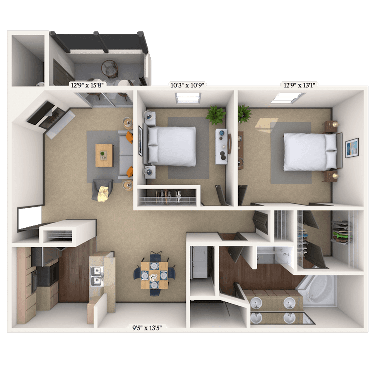 Floorplan image of unit 01338