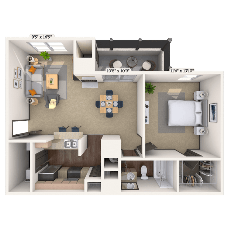 Floorplan image of unit 01383