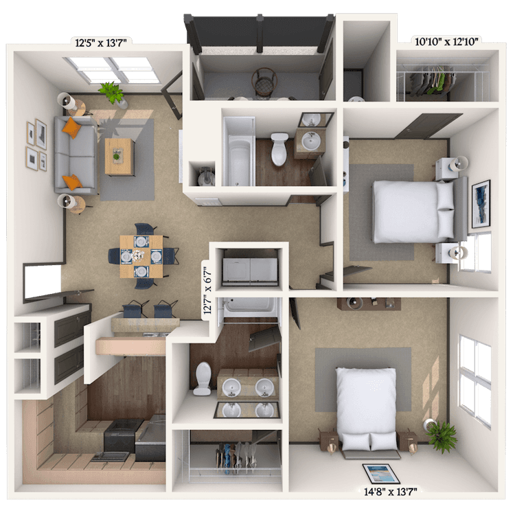 Floorplan image of unit 01391