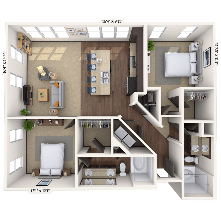 Floorplan image of unit 044-4301