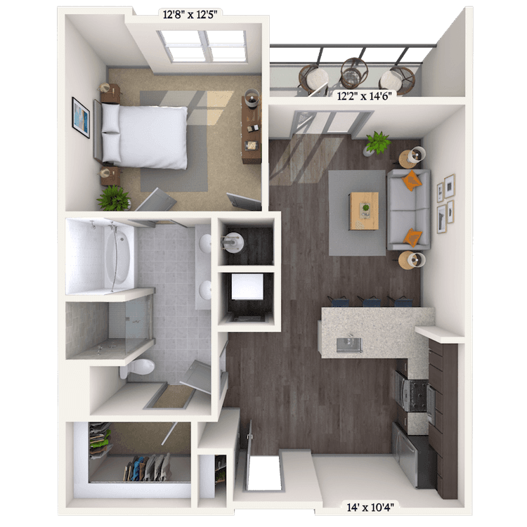 Floorplan image of unit 2400-104