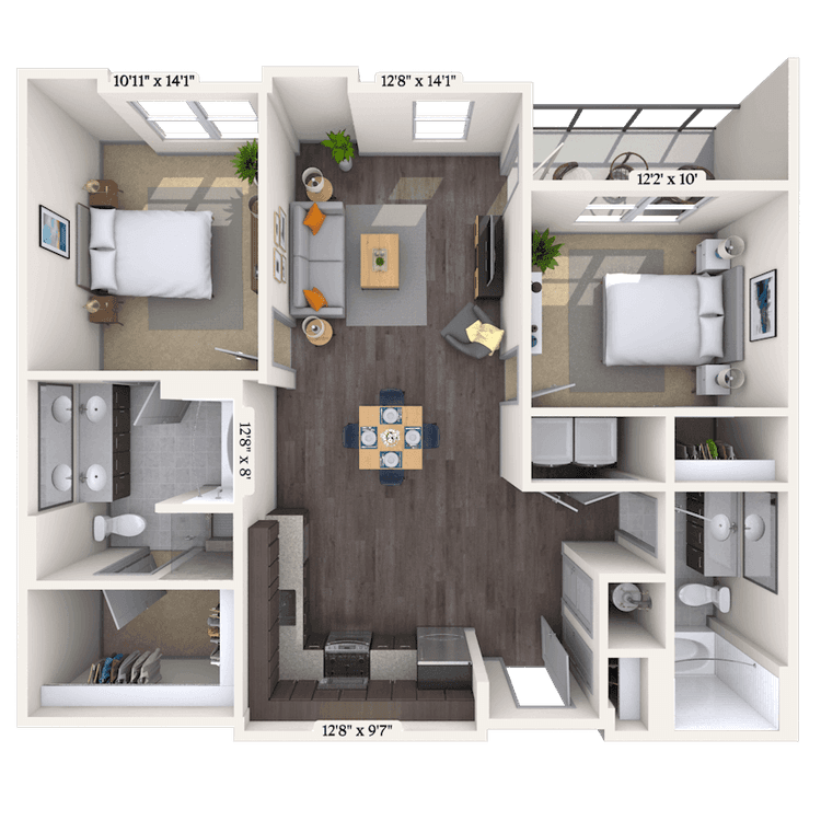 Floorplan image of unit 2400-212