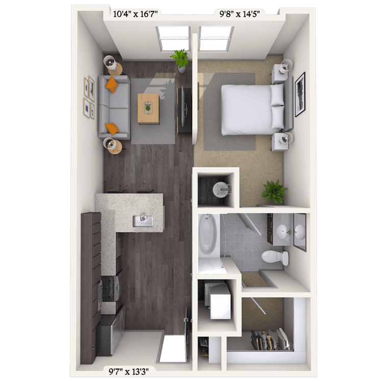 Floorplan image of unit 2402-516