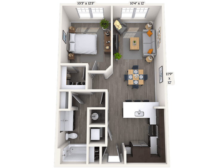 Floorplan image of unit 344